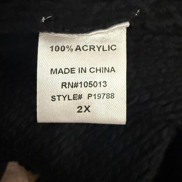 ANDREE' By Unit Pom Pom Heart Black Sweater, NEW WITH TAGS! Size 2XL - Picture 10 of 11